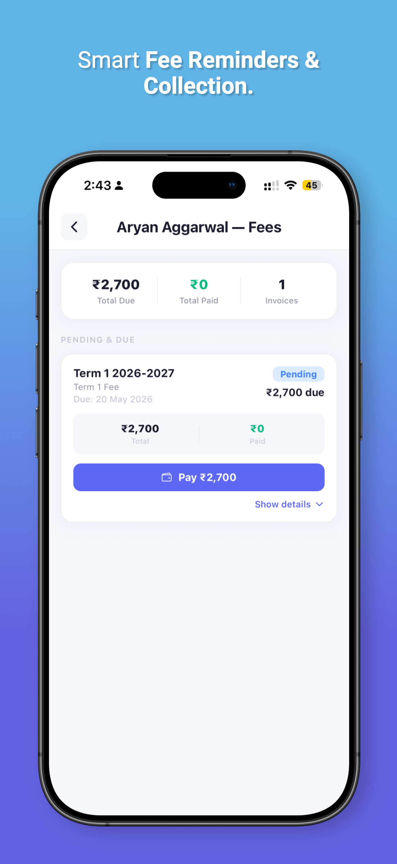 Online school fee collection and payment in GurukulOS